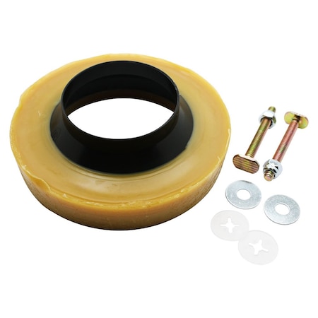 Thrifco Plumbing Toilet Bowl Gasket Wax Ring with Plastic Flange & Bolts for 3 I 4544020